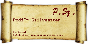 Poór Szilveszter névjegykártya