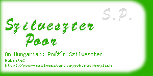 szilveszter poor business card